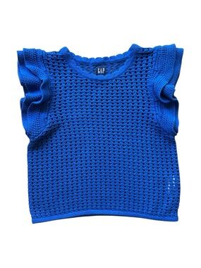 Gap Crochet Flutter Sleeve Sweater XS Petite Cottagecore